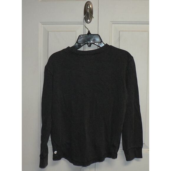Z By Zella Girls Twist Front Long Sleeve Sweatshirt in Black Wash Medium 8/10 - Picture 3 of 4